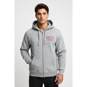 Deus Custom Ex Machina Mens Chinchilla Hoodie Graphic Sweatshirt Organic Gray XS